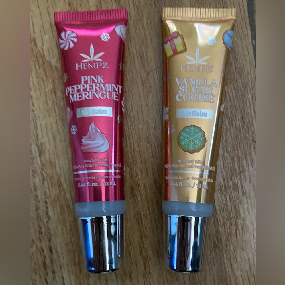 Hempz Pink Peppermint Meringue and Vanilla Sugar Cookie Lip Balm Duo